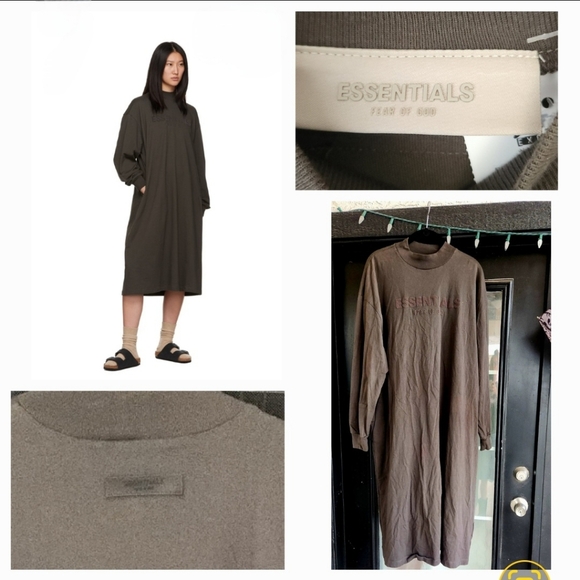 Fear of God Essentials Crewneck Logo Midi Dress - Picture 1 of 3
